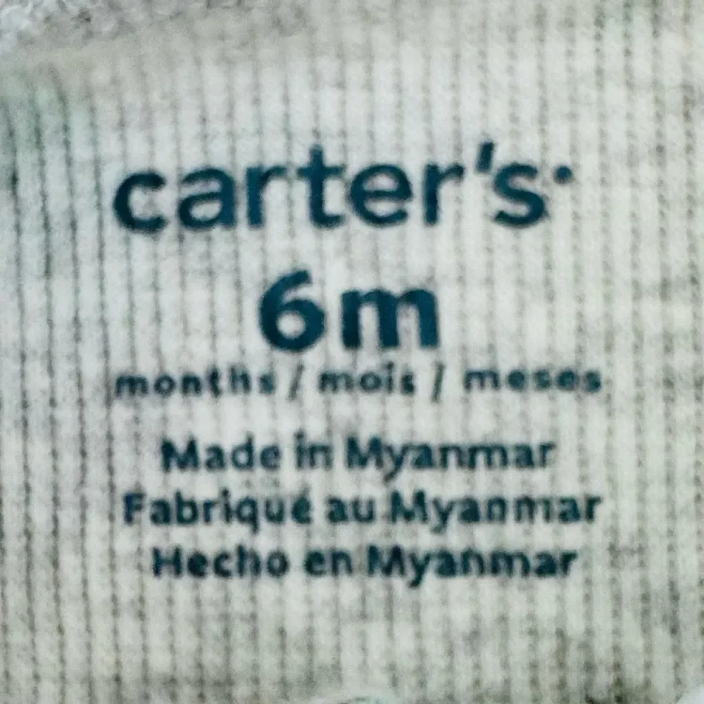 Carter’s Baby Zip Up Veggie Print Onesie One Piece Footie Pajamas PJs. 6 Months.